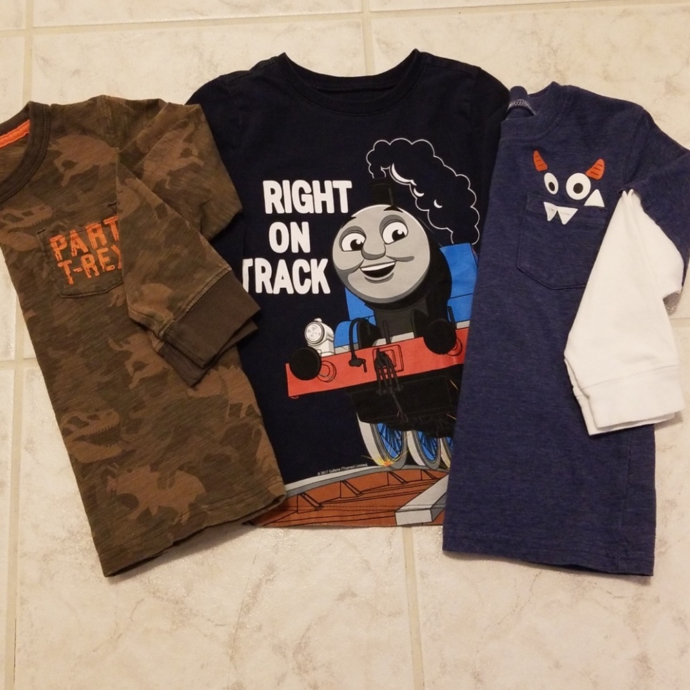 4T Toddler Boy Long Sleeve Shirt Bundle